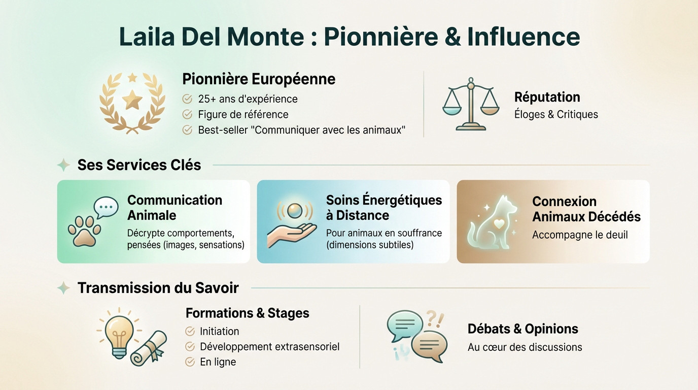 Laila del Monte pratiquant la communication animale et l'enseignement