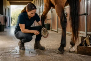 Soin attentif du sabot dun cheval