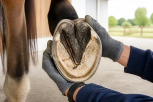 Inspection du sabot de cheval