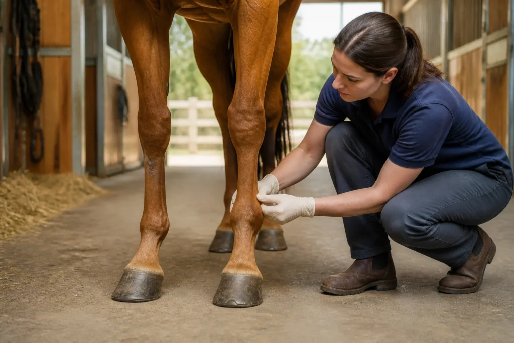 Examen veterinaire dun cheval
