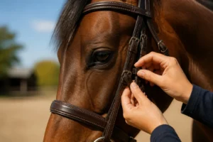 Harmonie equestre ajustement du harnais