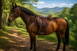 Selle dequitation de luxe sur un cheval