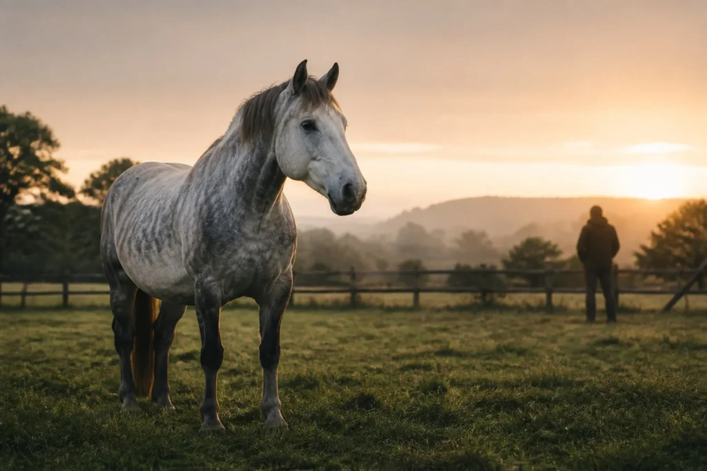 Cheval majestueux a laube