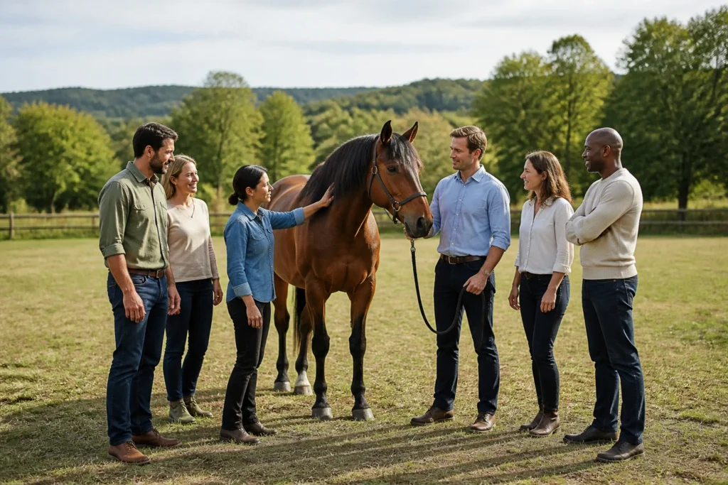 Cohesion dequipe avec un cheval