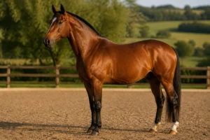 Noble etalon au soleil dapres midi